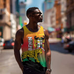 Personalized Benin National Day Men Tank Top Leopard With Coat Of Arms - African Pride