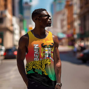 Personalized Benin National Day Men Tank Top Leopard With Coat Of Arms - African Pride