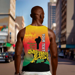 Personalized Benin National Day Men Tank Top Leopard With Coat Of Arms - African Pride