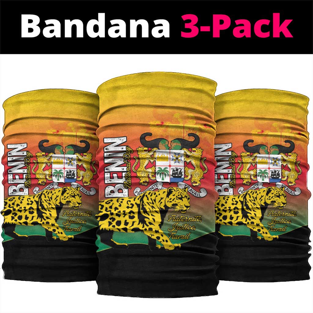 Benin National Day Neck Gaiter Leopard With Coat Of Arms - African Pride