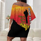 Personalized Benin National Day Off Shoulder Short Dress Leopard With Coat Of Arms - African Pride