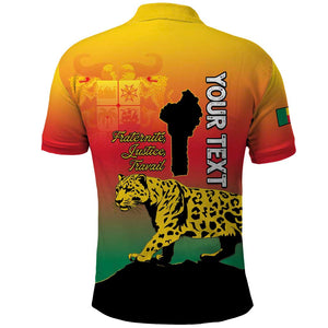 Personalized Benin National Day Polo Shirt Leopard With Coat Of Arms - African Pride