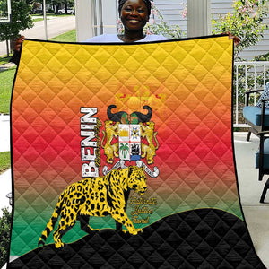 Benin National Day Quilt Leopard With Coat Of Arms - African Pride
