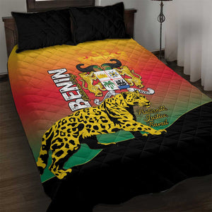Benin National Day Quilt Bed Set Leopard With Coat Of Arms - African Pride