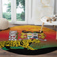 Benin National Day Round Carpet Leopard With Coat Of Arms - African Pride