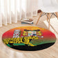 Benin National Day Round Carpet Leopard With Coat Of Arms - African Pride