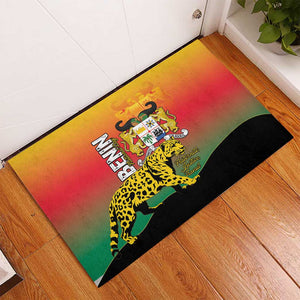 Benin National Day Rubber Doormat Leopard With Coat Of Arms - African Pride