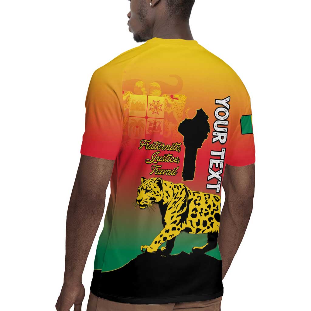 Personalized Benin National Day Rugby Jersey Leopard With Coat Of Arms - African Pride