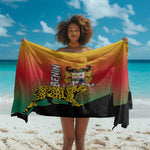 Benin National Day Sarong Leopard With Coat Of Arms - African Pride
