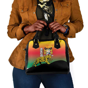 Benin National Day Shoulder Handbag Leopard With Coat Of Arms - African Pride