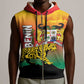 Personalized Benin National Day Sleeveless Zip Hoodie Leopard With Coat Of Arms - African Pride