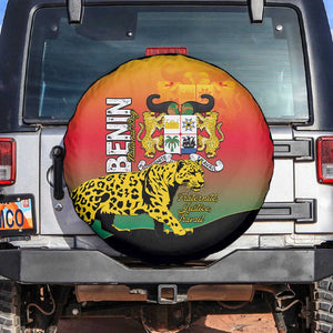 Benin National Day Spare Tire Cover Leopard With Coat Of Arms - African Pride