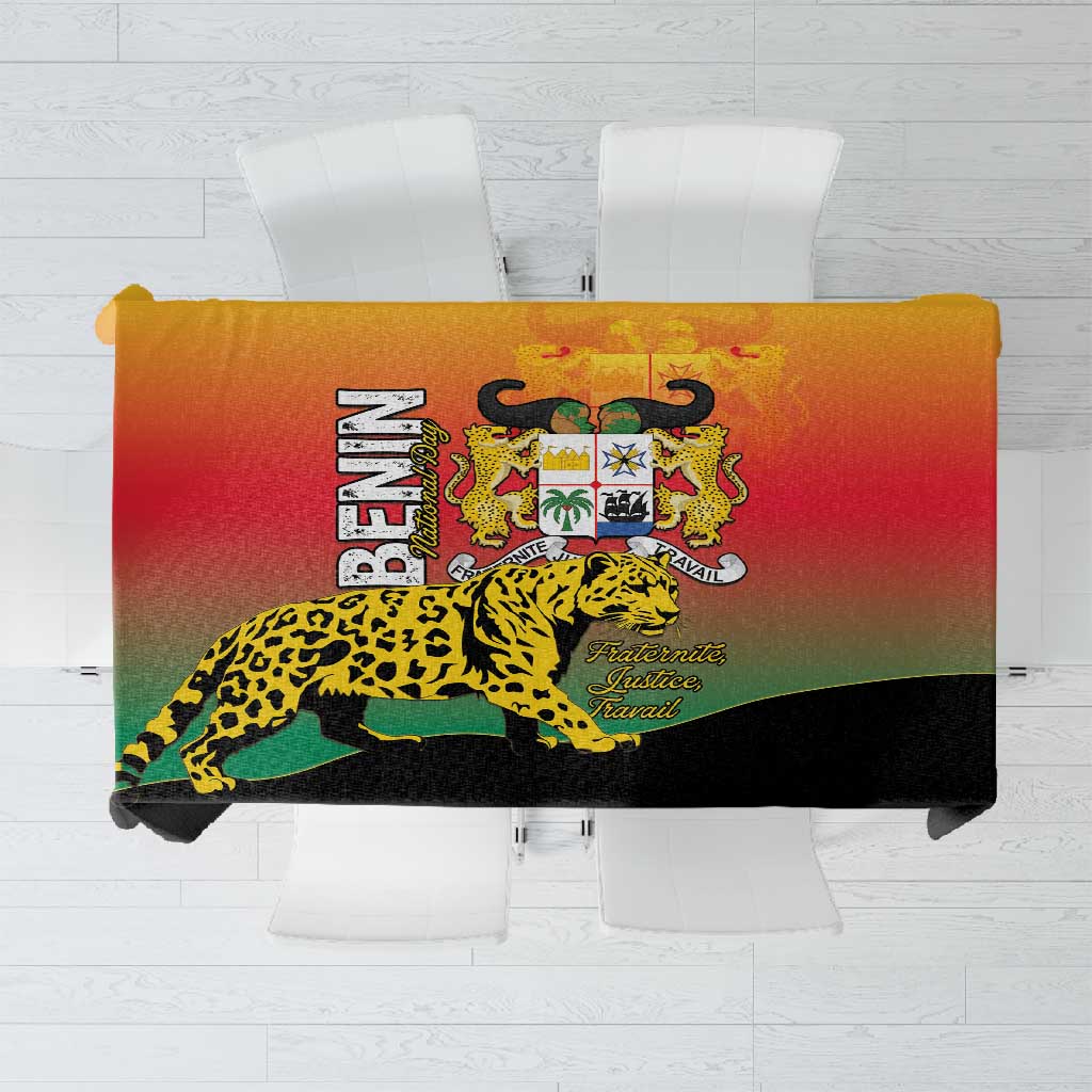 Benin National Day Tablecloth Leopard With Coat Of Arms - African Pride