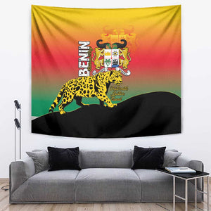 Benin National Day Tapestry Leopard With Coat Of Arms - African Pride