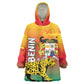 Personalized Benin National Day Wearable Blanket Hoodie Leopard With Coat Of Arms - African Pride