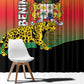 Benin National Day Window Curtain Leopard With Coat Of Arms - African Pride