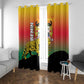 Benin National Day Window Curtain Leopard With Coat Of Arms - African Pride