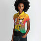 Personalized Benin National Day Women Polo Shirt Leopard With Coat Of Arms - African Pride