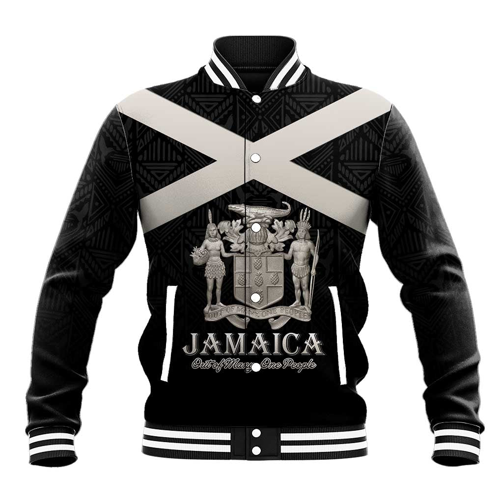 Personalized Jamaica Baseball Jacket Out of Many One People Silver Color - African Pride