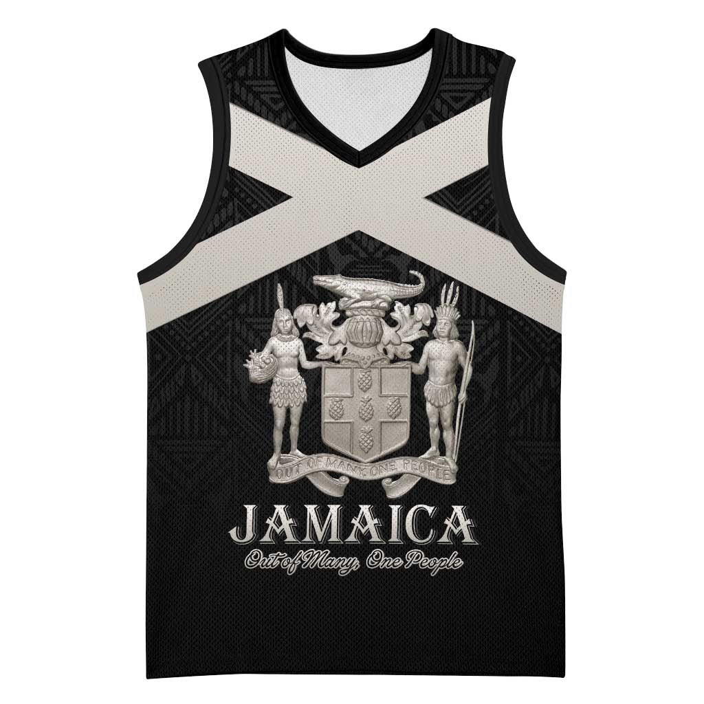 Personalized Jamaica Basketball Jersey Out of Many One People Silver Color - African Pride