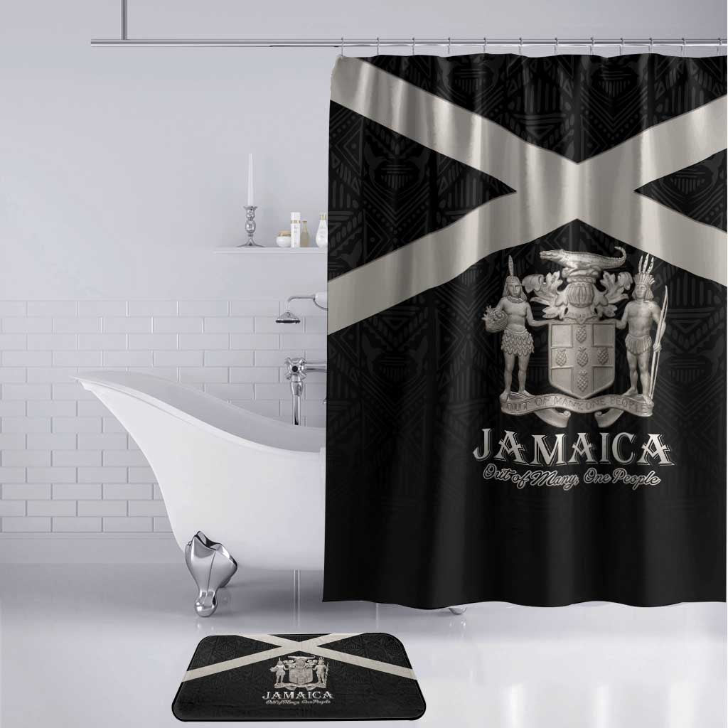 Jamaica Bathroom Set Coat Of Arms With Rastafarian Lion Silver Color