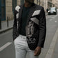 Personalized Jamaica Blazer Coat Of Arms With Rastafarian Lion Silver Color