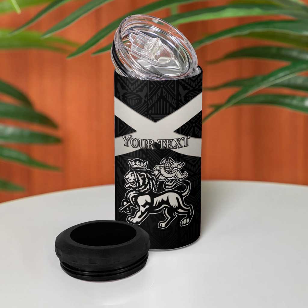 Personalized Jamaica 4 in 1 Can Cooler Tumbler Out of Many One People Silver Color - African Pride