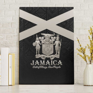 Jamaica Canvas Wall Art Out of Many One People Silver Color - African Pride