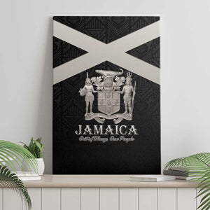 Jamaica Canvas Wall Art Out of Many One People Silver Color - African Pride