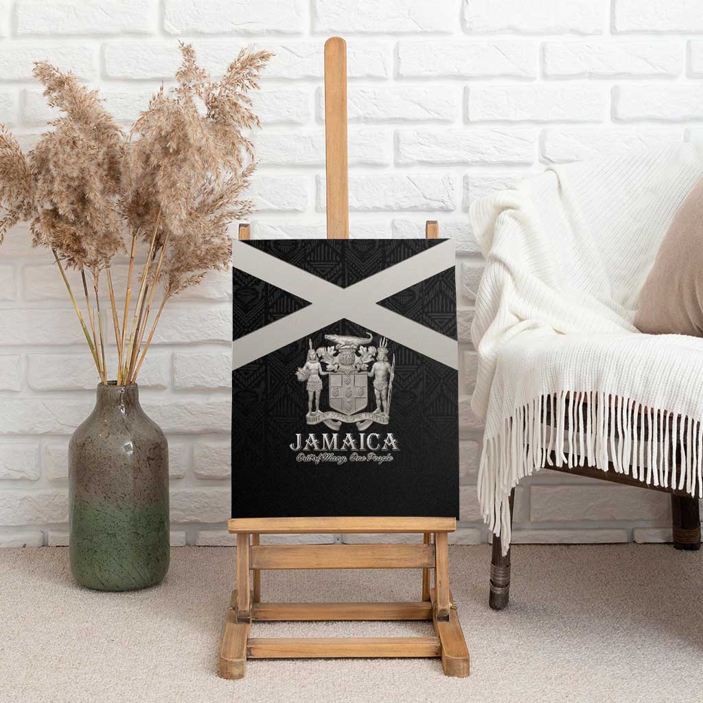 Jamaica Canvas Wall Art Out of Many One People Silver Color - African Pride
