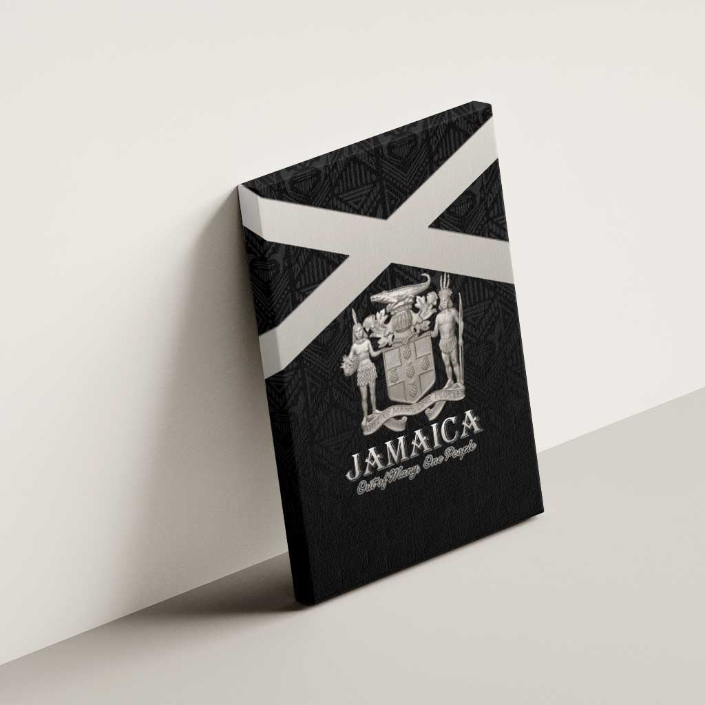 Jamaica Canvas Wall Art Out of Many One People Silver Color - African Pride