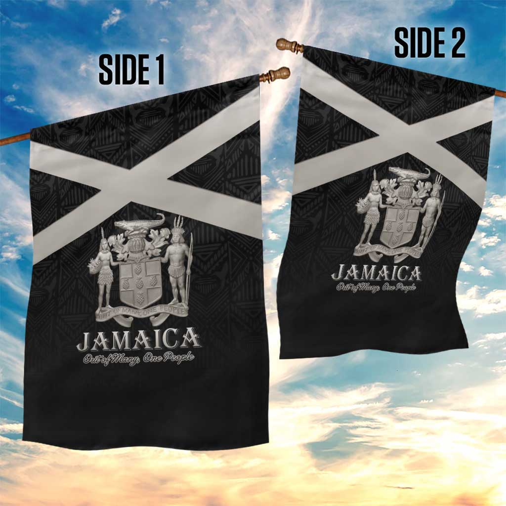Jamaica Garden Flag Out of Many One People Silver Color - African Pride