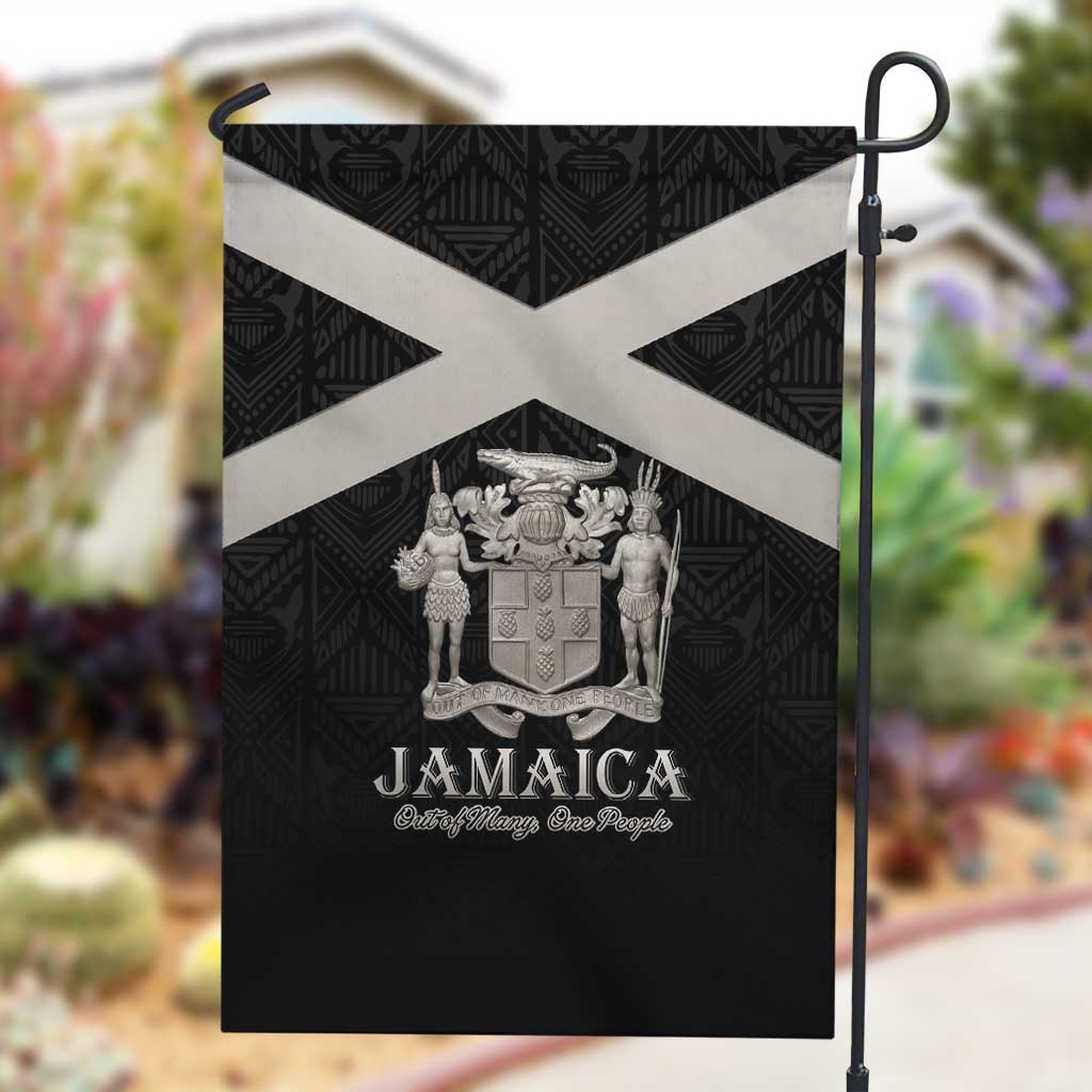 Jamaica Garden Flag Out of Many One People Silver Color - African Pride