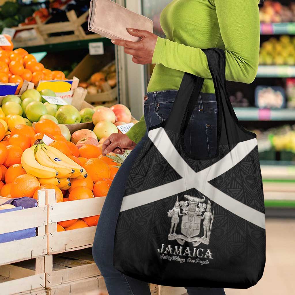 Jamaica Grocery Bag Out of Many One People Silver Color - African Pride