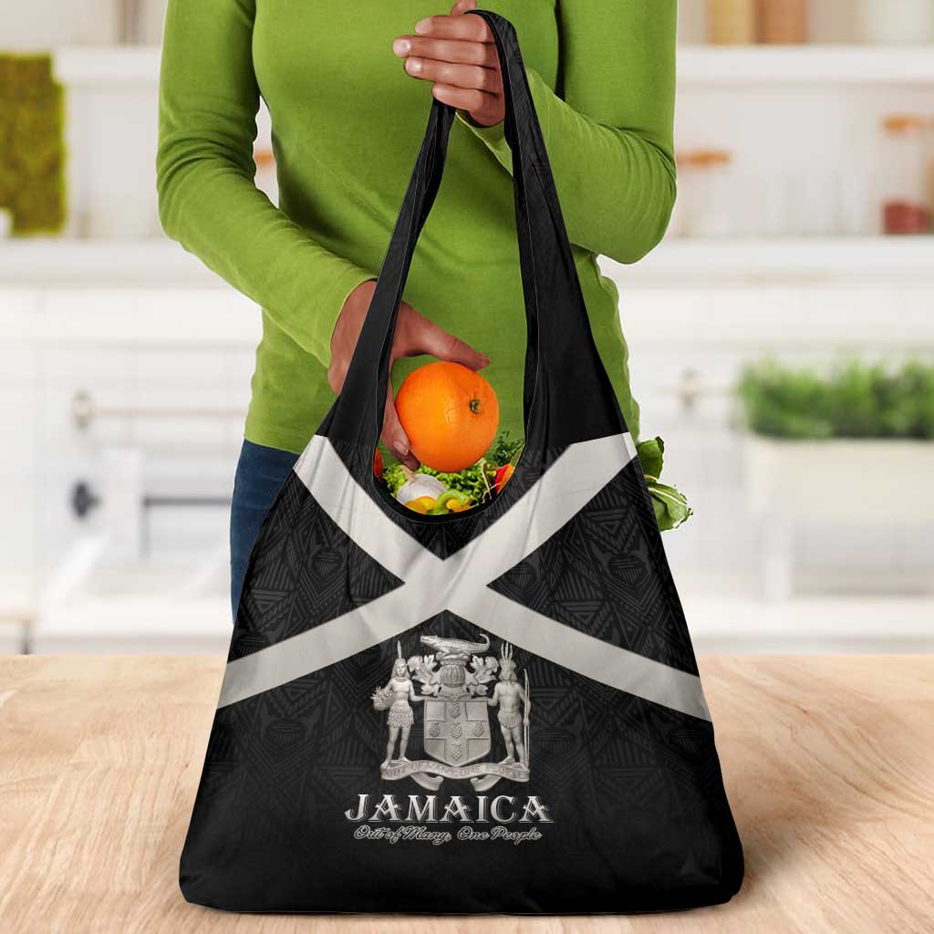 Jamaica Grocery Bag Out of Many One People Silver Color - African Pride