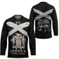 Personalized Jamaica Hockey Jersey Coat Of Arms With Rastafarian Lion Silver Color