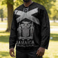Personalized Jamaica Hockey Jersey Coat Of Arms With Rastafarian Lion Silver Color