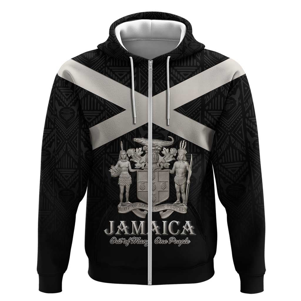 Personalized Jamaica Hoodie Out of Many One People Silver Color - African Pride