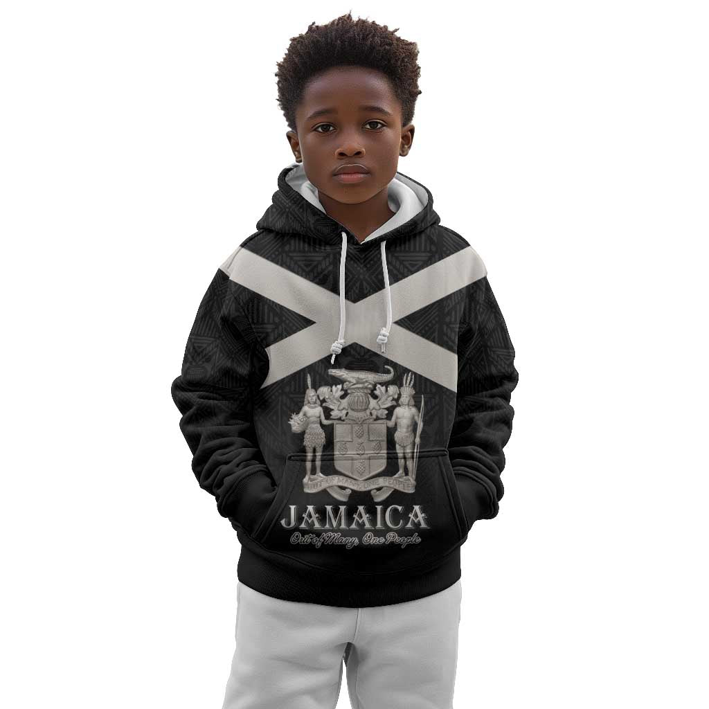 Personalized Jamaica Kid Hoodie Out of Many One People Silver Color - African Pride