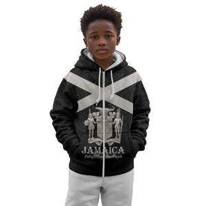 Personalized Jamaica Kid Hoodie Out of Many One People Silver Color - African Pride
