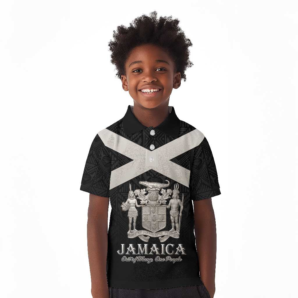 Personalized Jamaica Kid Polo Shirt Out of Many One People Silver Color - African Pride