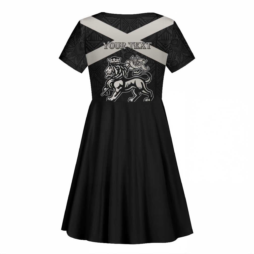 Personalized Jamaica Kid Short Sleeve Dress Out of Many One People Silver Color - African Pride