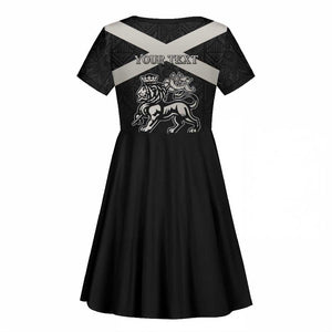 Personalized Jamaica Kid Short Sleeve Dress Out of Many One People Silver Color - African Pride