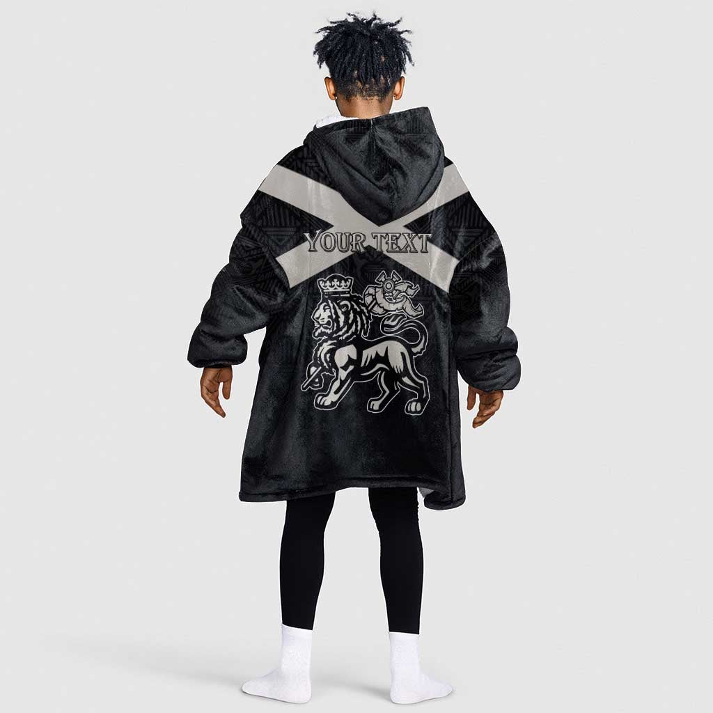Personalized Jamaica Kid Wearable Blanket Hoodie Out of Many One People Silver Color - African Pride