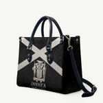 Jamaica Leather Bag Coat Of Arms With Rastafarian Lion Silver Color