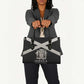 Jamaica Leather Bag Coat Of Arms With Rastafarian Lion Silver Color