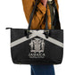 Jamaica Leather Tote Bag Out of Many One People Silver Color - African Pride