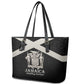 Jamaica Leather Tote Bag Out of Many One People Silver Color - African Pride