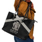 Jamaica Leather Tote Bag Out of Many One People Silver Color - African Pride