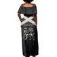 Personalized Jamaica Off Shoulder Maxi Dress Out of Many One People Silver Color - African Pride